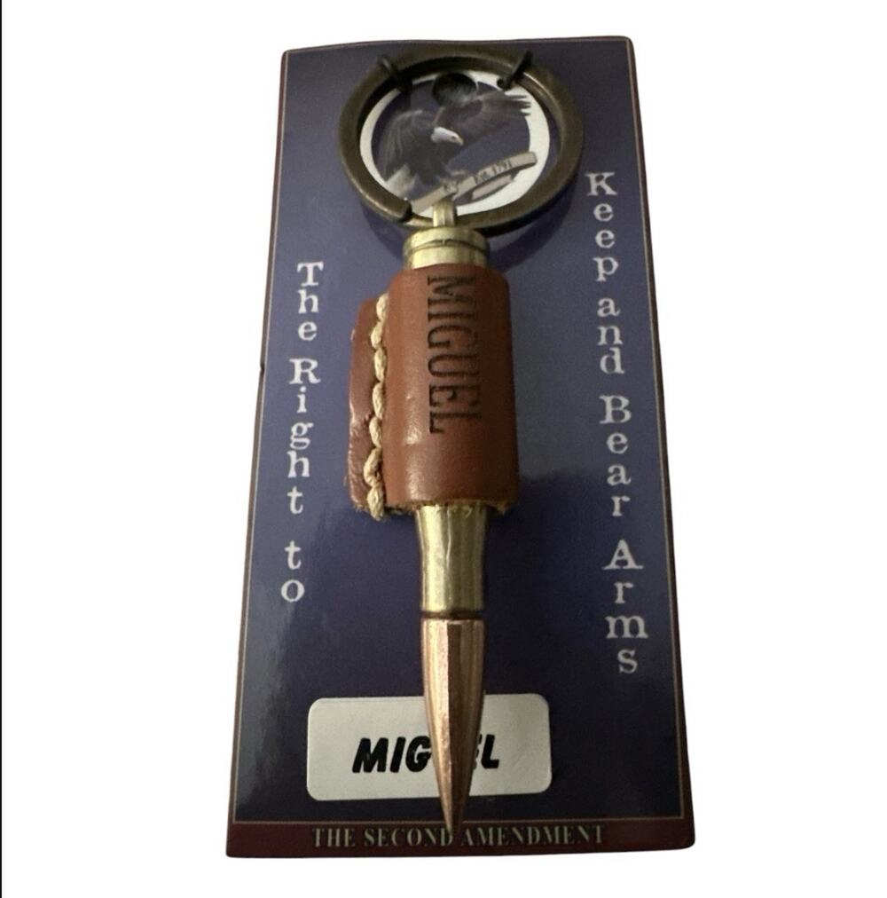 2nd Amendment Faux Rifle Bullet Keychain - Miguel - Montana Artistic Impressions